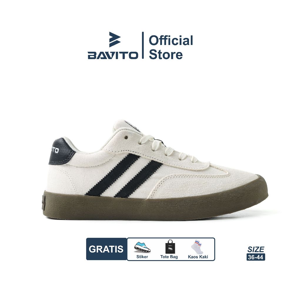 Bavito 36-44 Classic Low Offwhite - Sepatu Sneakers Casual Pria Wanita