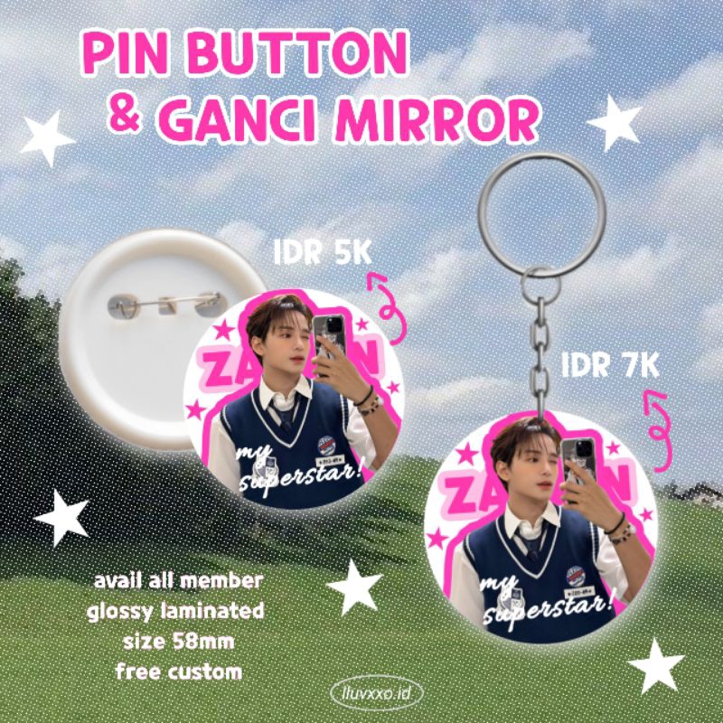 [PO] PIN BUTTON XODIAC | PIN BUTTON KPOP | PIN BUTTON CUSTOM | GANTUNGAN KUNCI CERMIN XODIAC | GANTU