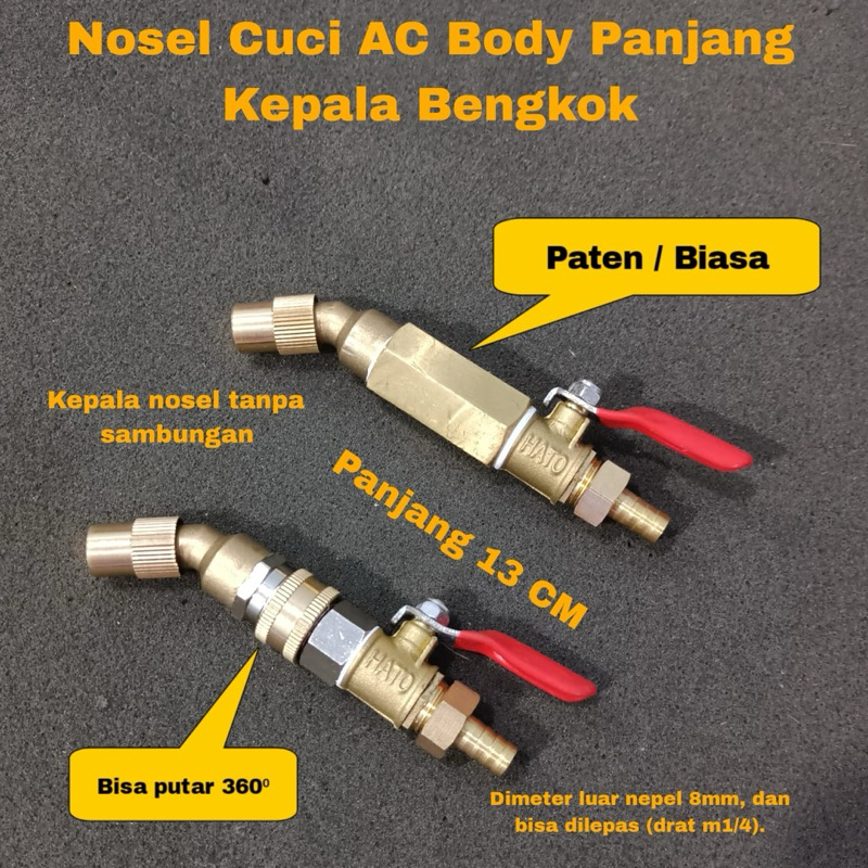 Nozzle Cuci AC Model Bengkok Body Panjang / Nozzle Steam / Nosel Cuci AC