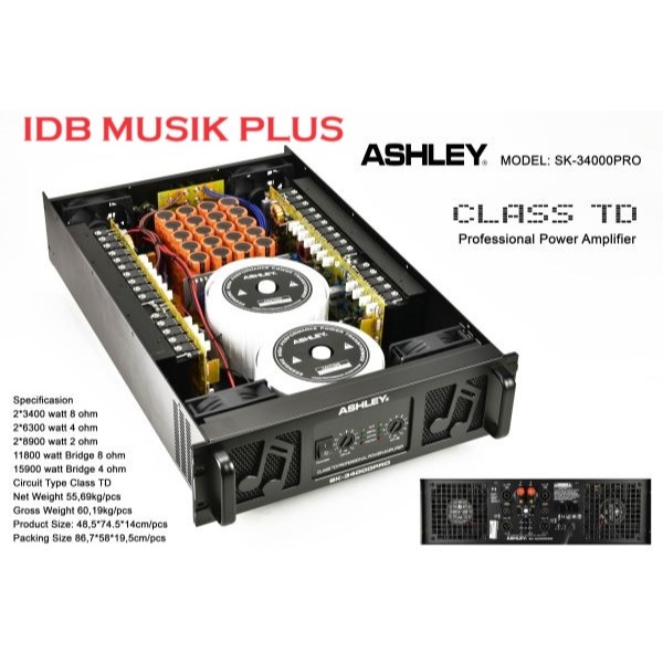 Power Ampli Class TD Ashley SK34000 SK 34000 PRO Original