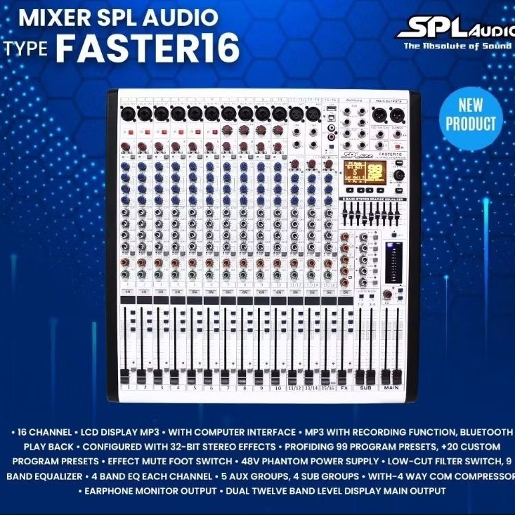 MIXER SPL AUDIO 16 CHANEL FASTER