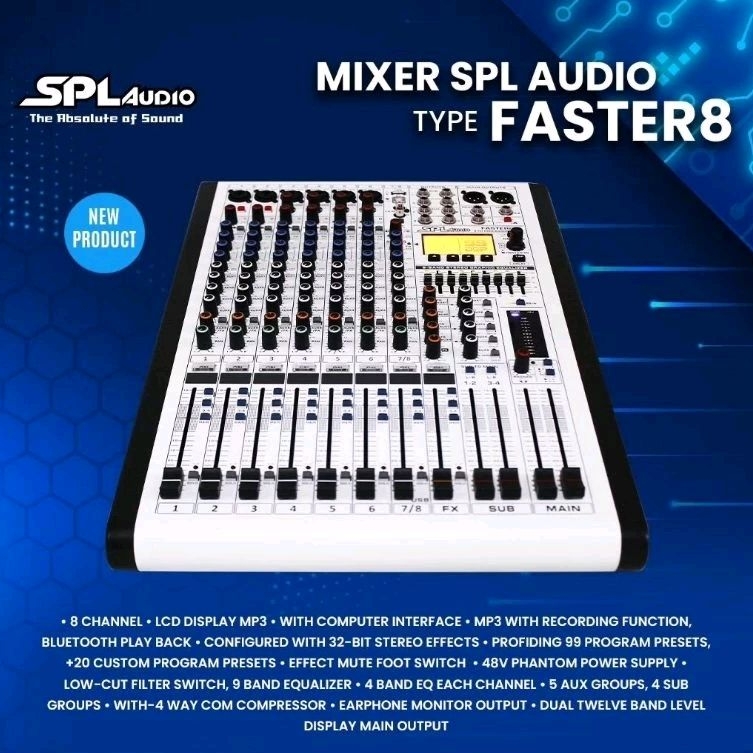MIXER 8 CHANNEL SPL AUDIO FASTER