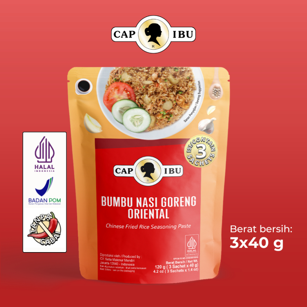 

CAP IBU Bumbu Nasi Goreng Oriental Pouch Sachet (40gr x 3)