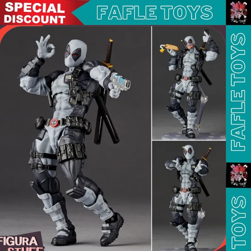 Revoltech Deadpool Hitam Amazing Marvel Yamaguchi 001 Kaiyodo Grey Ver / Revoltech Amazing Yamaguchi