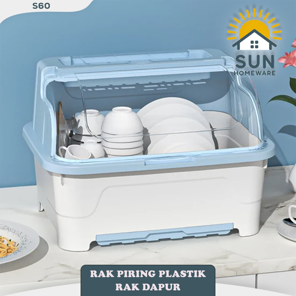 SUN RAK PIRING PLASTIK S60/ RAK PENGERING PIRING / SENDOK RAK DAPUR / RAK PIRING WASTAFEL