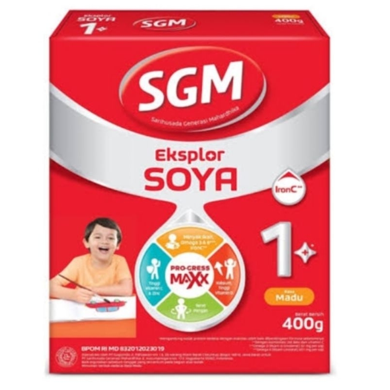 susu sgm eksplor soya 1+ 400 gram madu, vanila