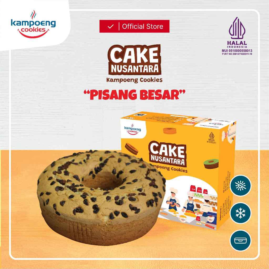 

Bolu Besar Pisang Kampoeng Cookies Rasa Pisang Kismis Berat 1500 gr