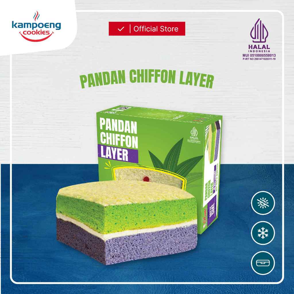 

Pandan Chiffon Layer Premium Bolu Kekinian 750 gr Kampoeng Cookies