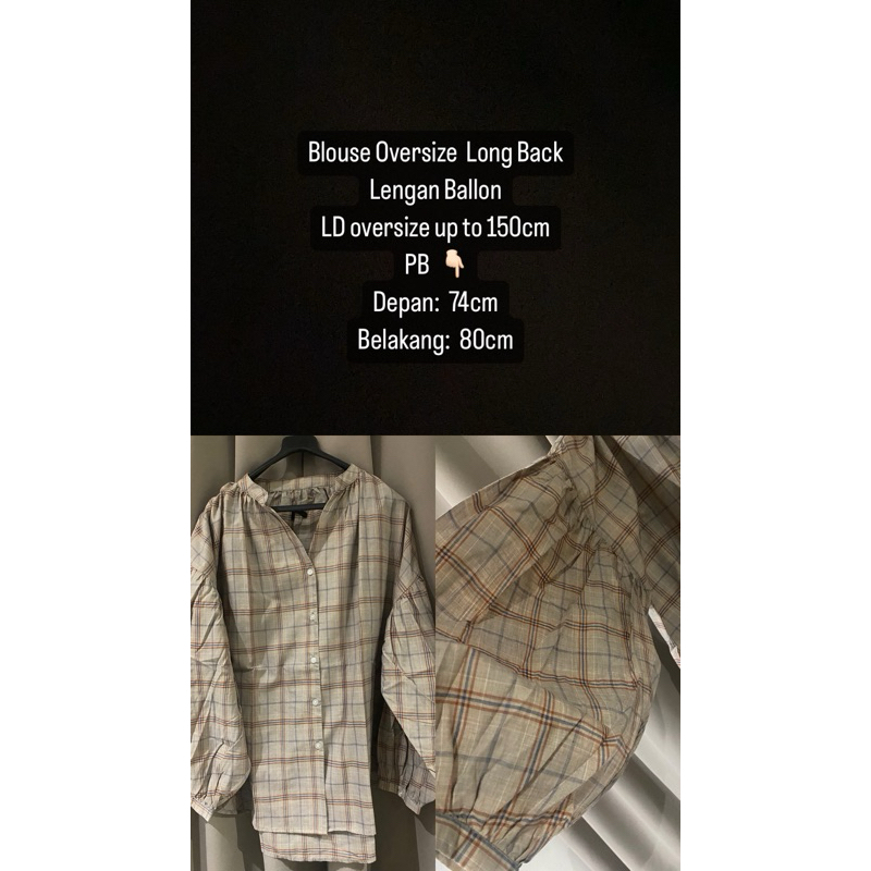 blouse tartan oversize long back