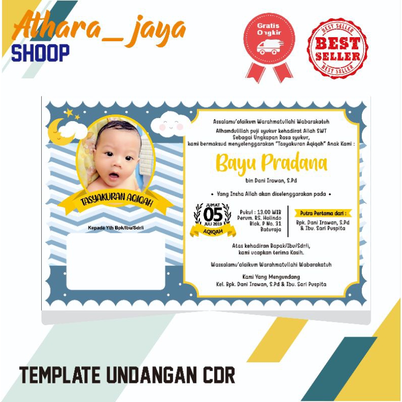 50 template undangan Aqiqah anak