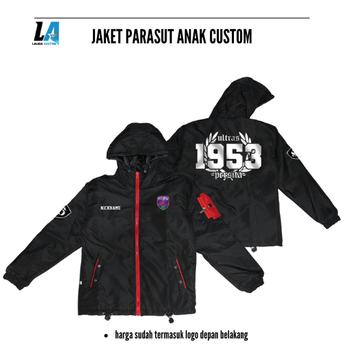 Jaket Parasut Anak Custom Logo PERSITA TANGERANG