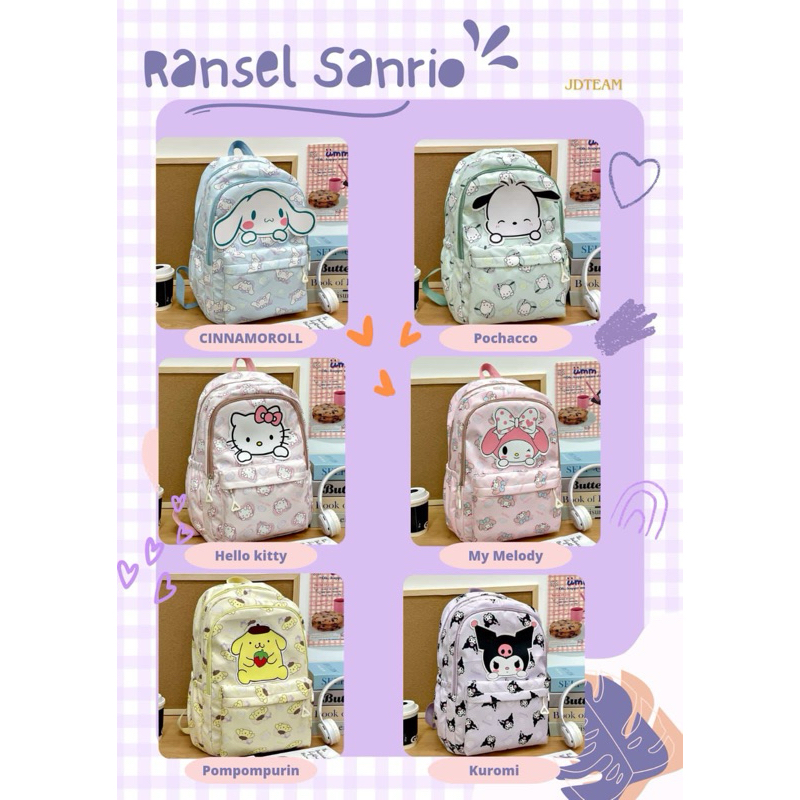 TAS IMPORT TAS SANRIO TAS COLLORFULL FOX DAILLY TAS RANSEL TAS SMIGGLE IMPORT CINA