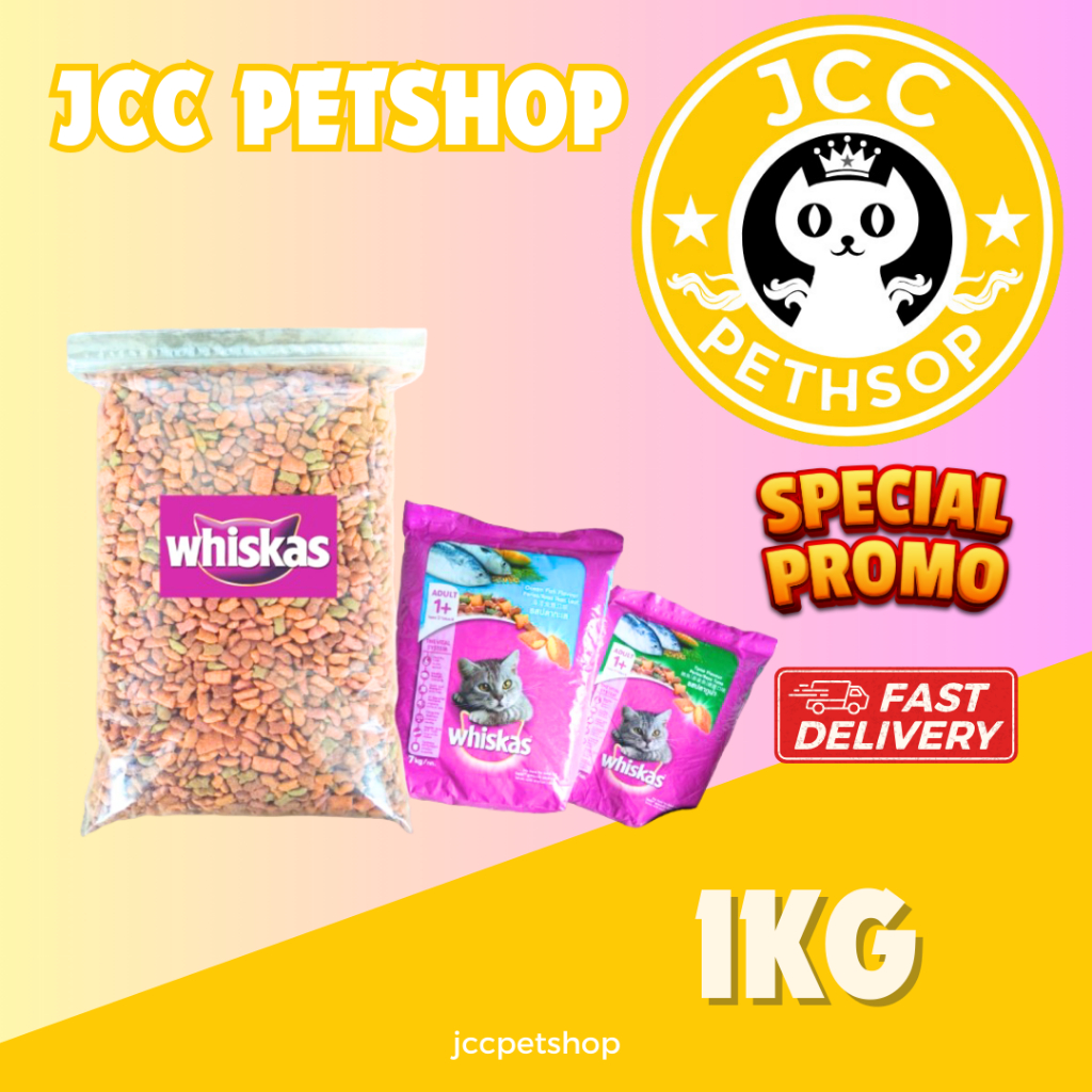 whiskas repack 1kg makanan kucing kering whiskas