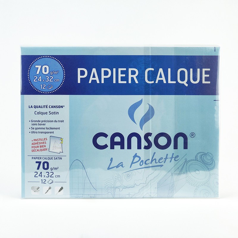 Canson Millimeter Tracing Paper 12Sheets 24X32 70G- Kertas Gambar Untuk Jiplak