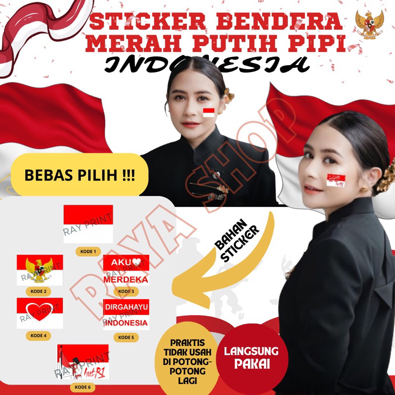 

Stiker Pipi Merah putih Murah meriah | Stiker Pipi Bendera Merah putih | Stiker bendera Merah Putih Untuk Pipi | Dekorasi 17 Agustus | Waterproof anti air