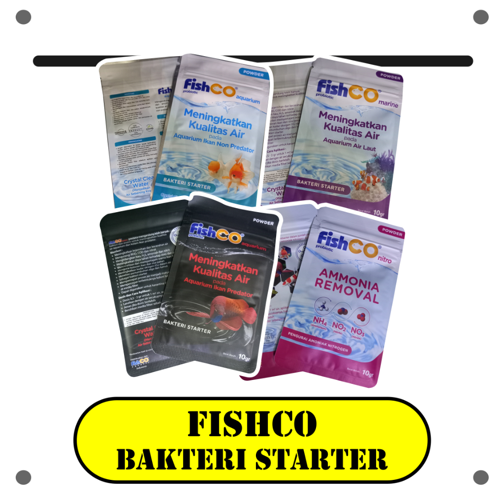 Bakteri Starter FISHCO Penjernih Air Aquarium & Kolam Ikan Hias Air Tawar Air Laut