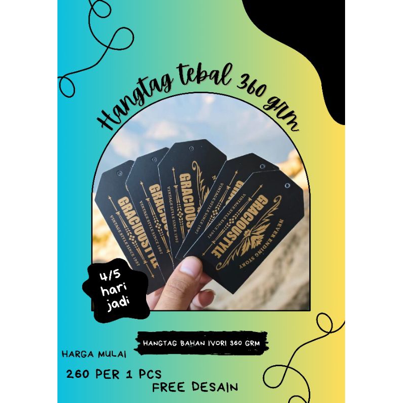 

( Free Desain )hangtag label ArtPaper / hangtag tipis 360 gram / label merek / label cap gantung / label kertas / label pakaian / hangtag ArtPaper 360gram