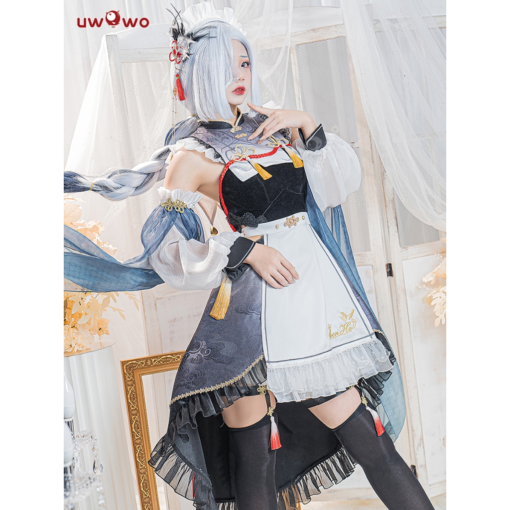 【Uwowo】Genshin Impact cosplay Shenhe cosplay Costume and Shenhe Wig