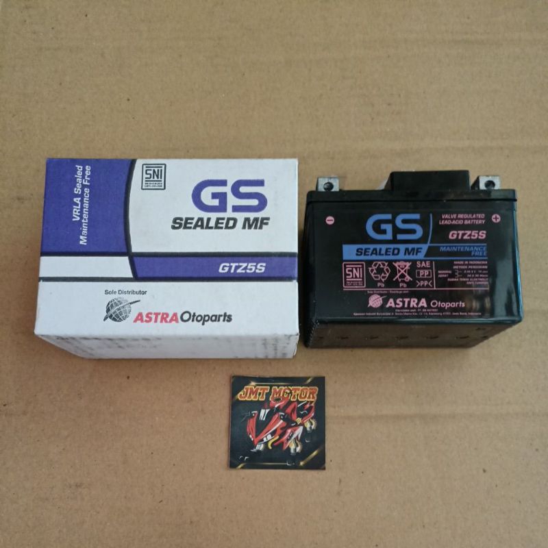 Aki GS GTZ5S SEALED MF aki kering Honda beat, Scoopy, spacy