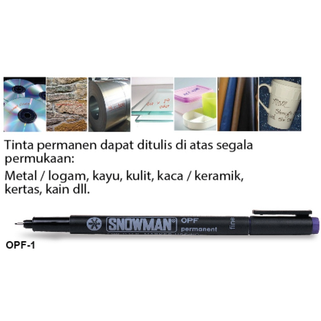 

Pulpen Permanen/ Tinta Permanen Snowman OPF 12