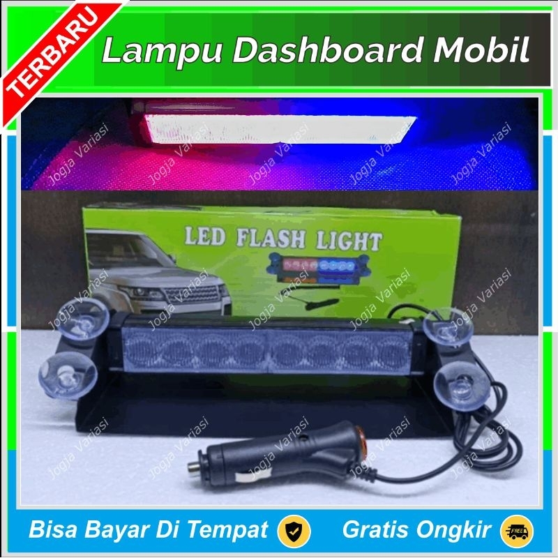 LAMPU LED MOBIL KEDIP TEMPEL KACA DASHBOARD KABIN DEPAN 8 TITIK MATA LED BIRU MERAH AVANZA XENIA JAZ