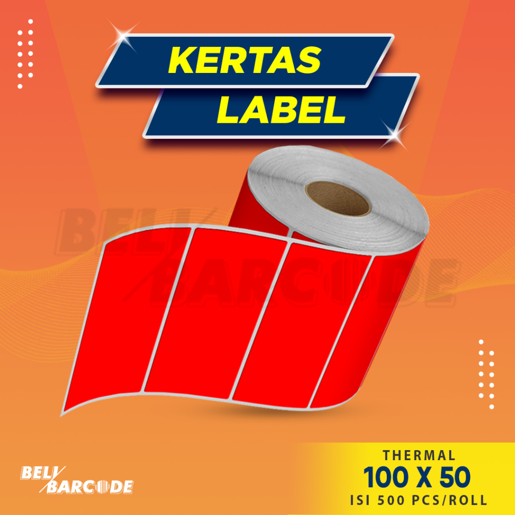 

Kertas Label Thermal 100x50 mm 1 Line Warna Stiker Printer Barcode Isi 500 Pcs