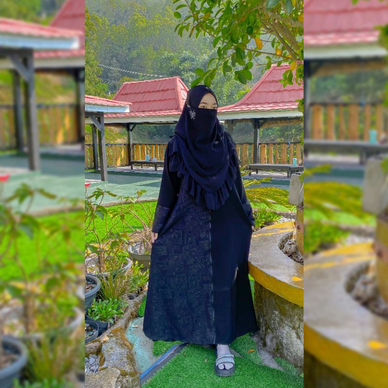 Gamis Abaya Hitam Safira Temboro