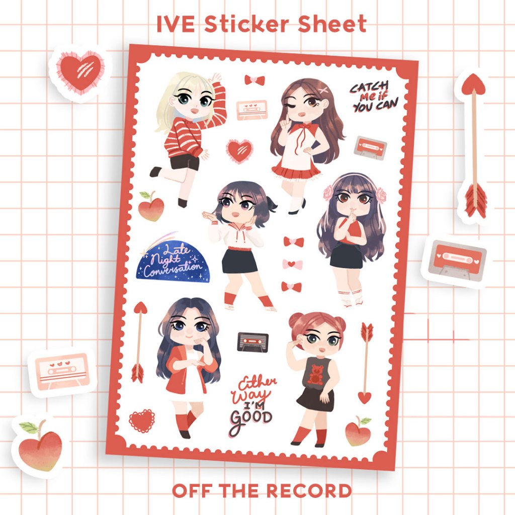 

Sticker Kiss cut A5 Kpop Girl Group IVE