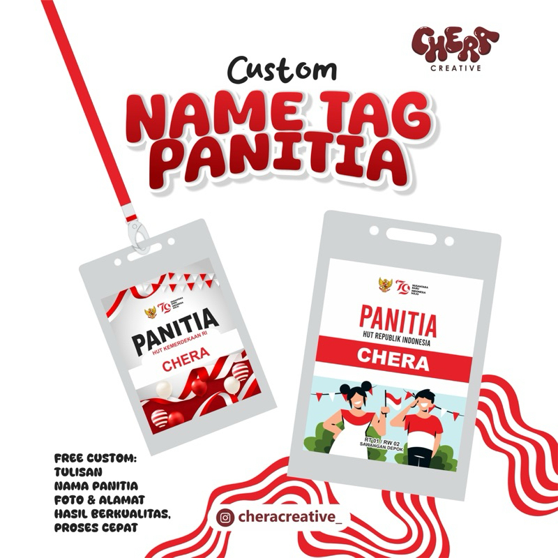 NAMETAG PANITIA CUSTOM MURAH / CETAK NAMETAG PANITIA AGUSTUSAN