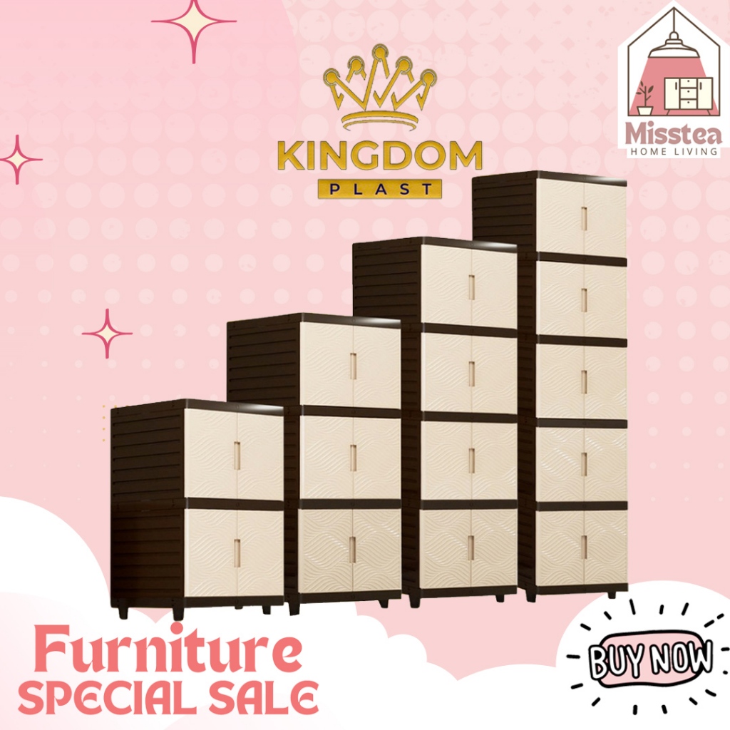 [READY STOCK] LEMARI PLASTIK JUMBO SERBAGUNA KINGDOM PLAST VIRUS / VRZ / RAK SUSUN BAJU / PAKAIAN / 