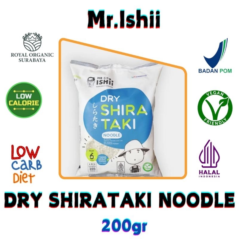 

Mr.Ishii Dry Shirataki Noodle (Mie Shirataki Kering) 200gr. Cocok untuk Diet,Sahabat Vegan,Low Kalori