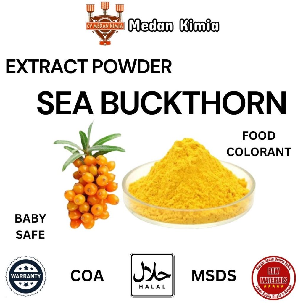 

Sea Buckthorn Extract Powder 100gr / Bubuk Ekstra Sea Buckthorn 100gr Food Grade Baby Safe
