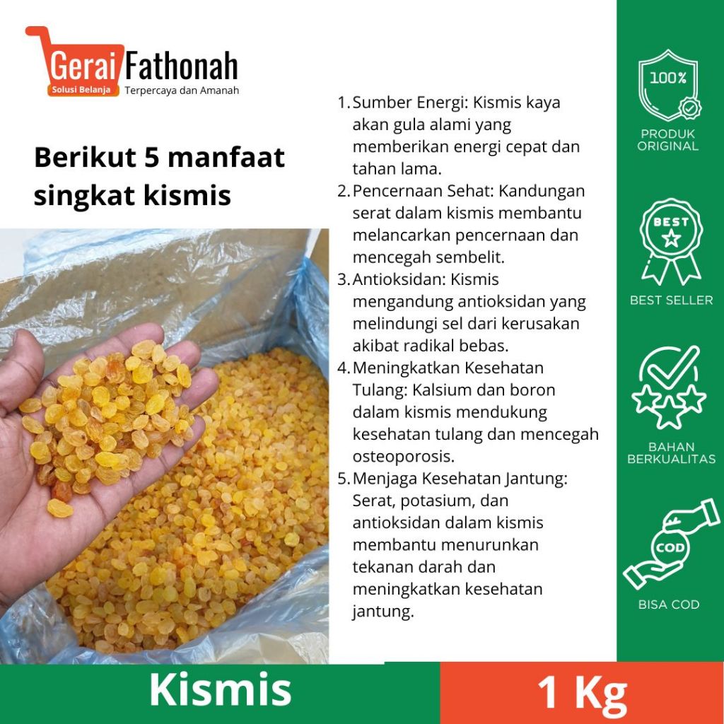 

Kismis Premium - Camilan Sehat dengan Segudang Manfaat