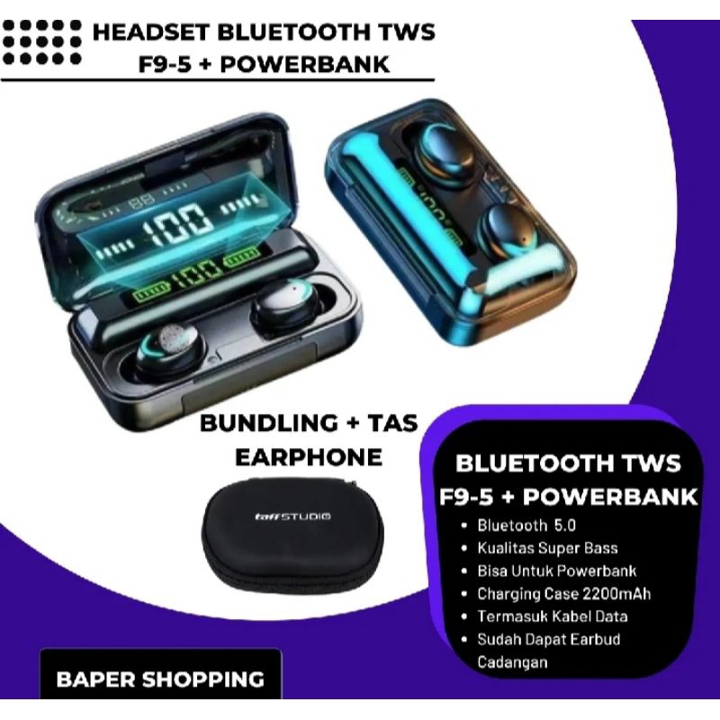 Headset bluetooth TWS F9