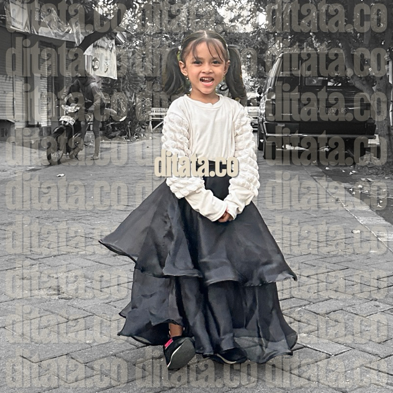 Ditata.co Arabella Layer Organza Skirt / rok anak perempuan