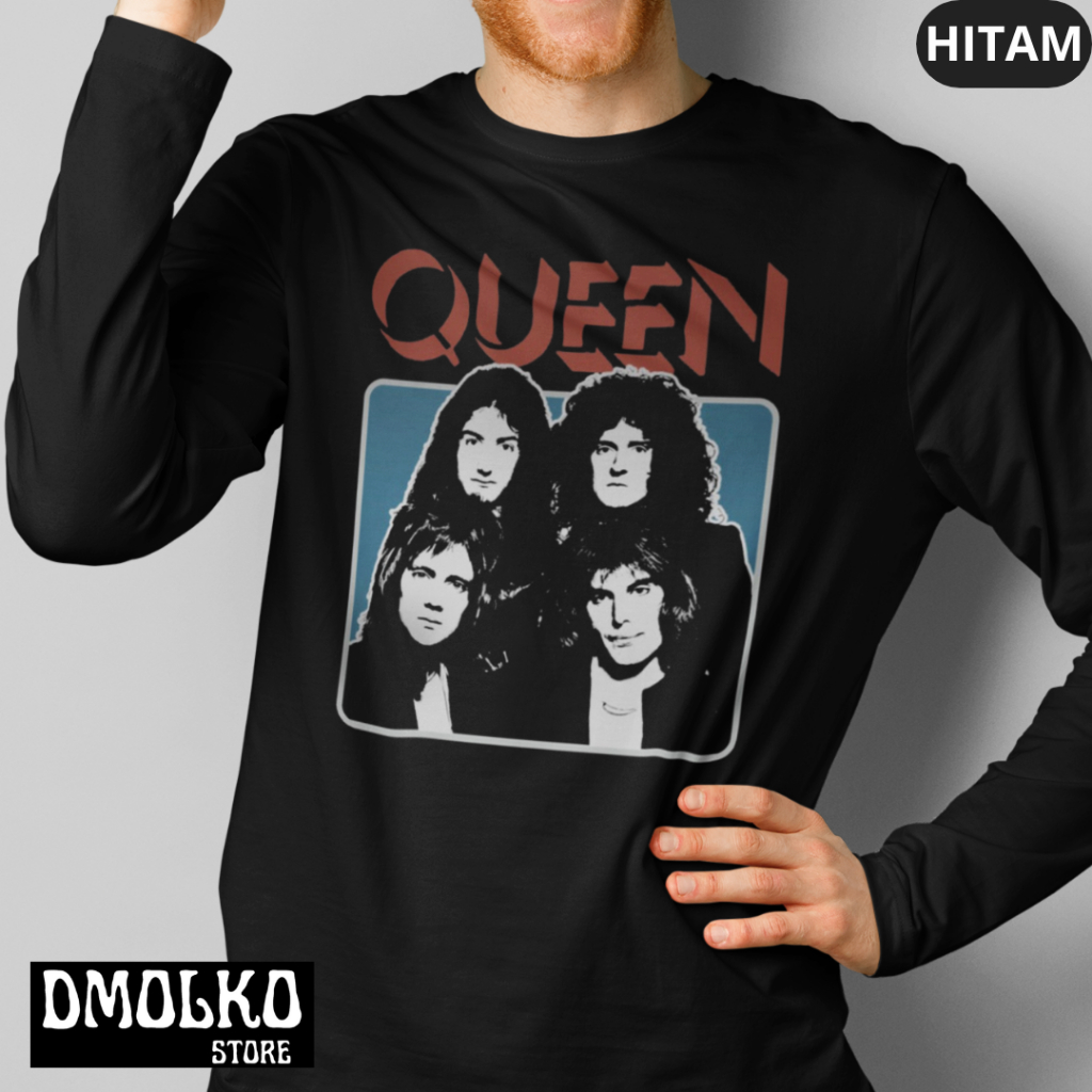 Kaos Tangan Panjang Pria Band Queen 3 | Long Sleeve | Kaos Lengan Panjang | Anak | Bigsize | Jumbo |