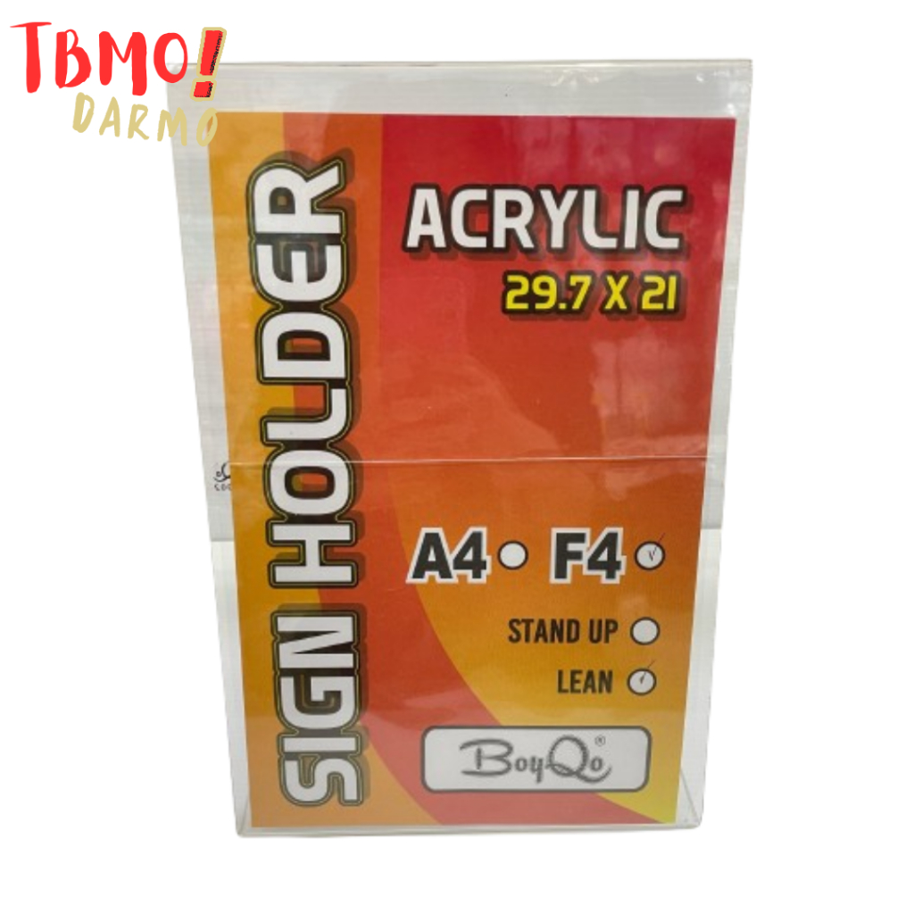 

TBMO ACRYLIC SIGN HOLDER LEAN F4 29.7X21 SP2003