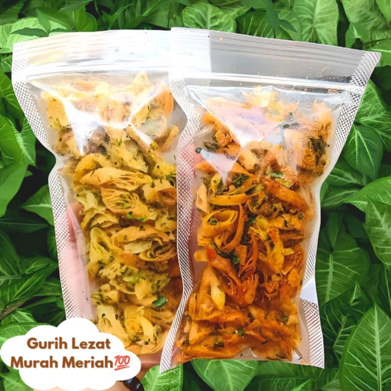 

Keripik Lumpia (KULPI) / Lumpia Kering (LUMRING) Pedas Daun Jeruk, Rumput Laut uk 100gr, 250gr, 500gr