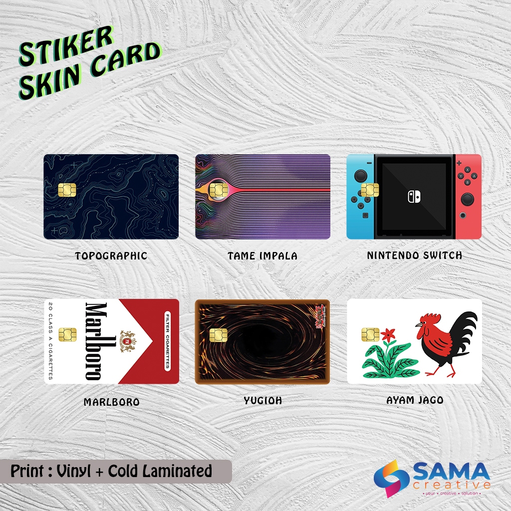 

Sticker Skin Card Series - Vinyl ATM Debit, Credit, Emoney, Flazz, Kartu Akses Stiker