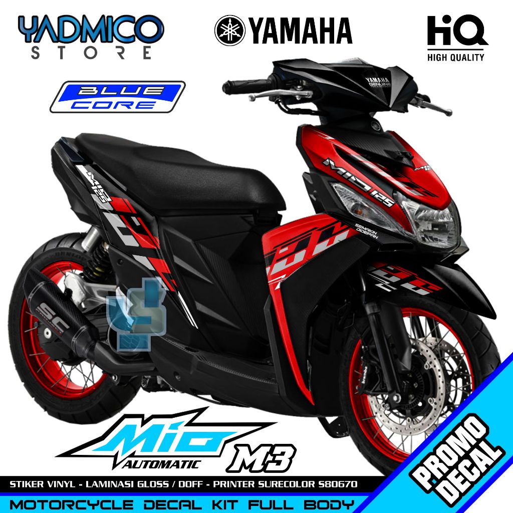 Decal Mio M3 Full Body - Stiker Motor Mio M3 Full Body - Striping Hologram Mio M3 Full Body - Stripi