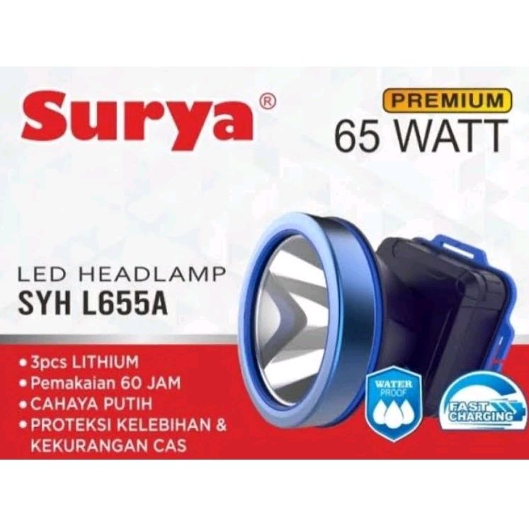 SURYA Senter kepala 65 watt headlamp syh l655a 65 watt Senter kepala 65 watt led headlamp