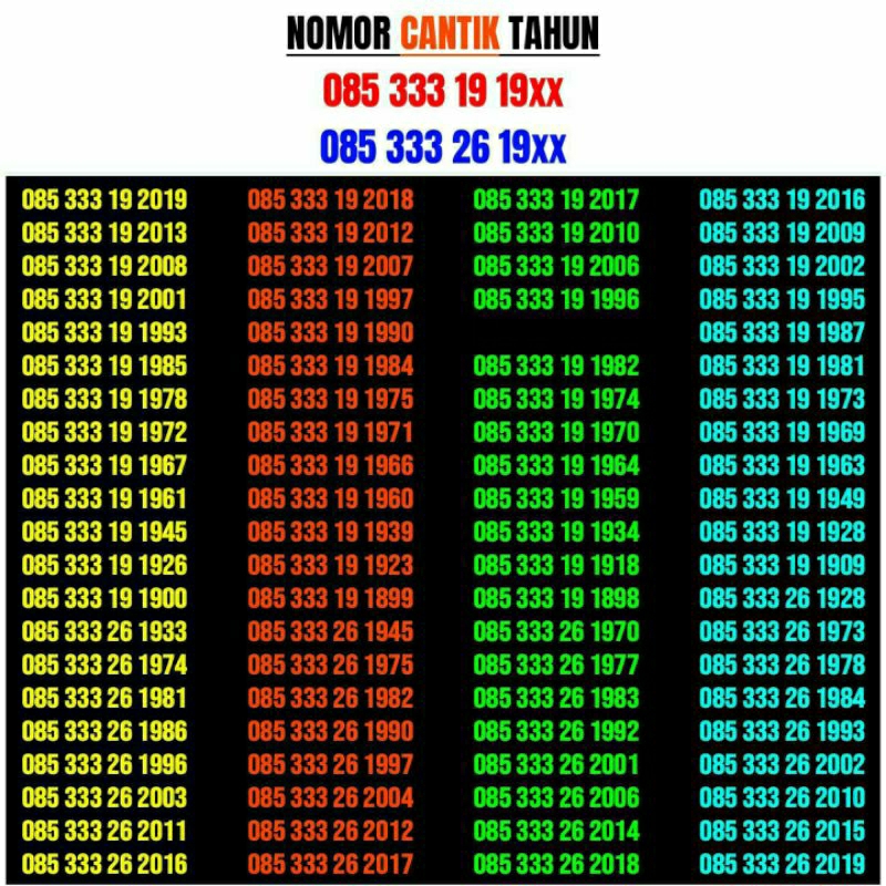 Nomor Cantik Telkomsel Tahun Lahir - Nomor Cantik Simpati Tahun Lahir - Nomer Cantik Telkomsel - Nom