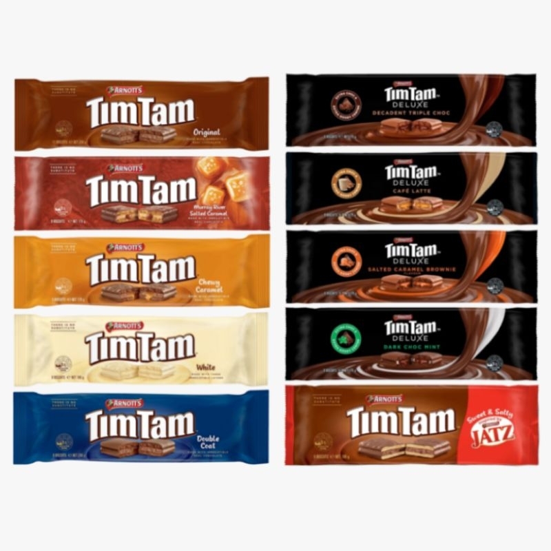 

‼️PROMO‼️ Arnott's Tim Tam Original Australia Original, White, Dark, Chewy Caramel, Double Coat, Murray River Salted Caramel Ready 200g 175g