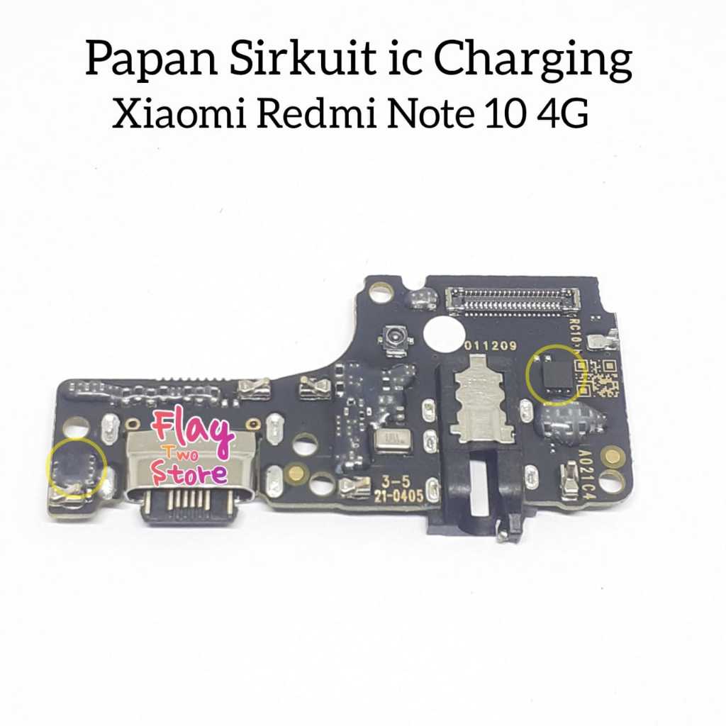Papan Sirkuit ic Charger Xiaomi Redmi Note 10 4G Ori Papan Konektor Cas Charger + ic