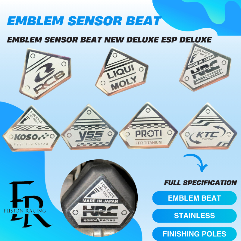 EMBLEM SENSOR BEAT DELUXE NEW STREET ESP SCOOPY GENIO BAHAN STAINLESS