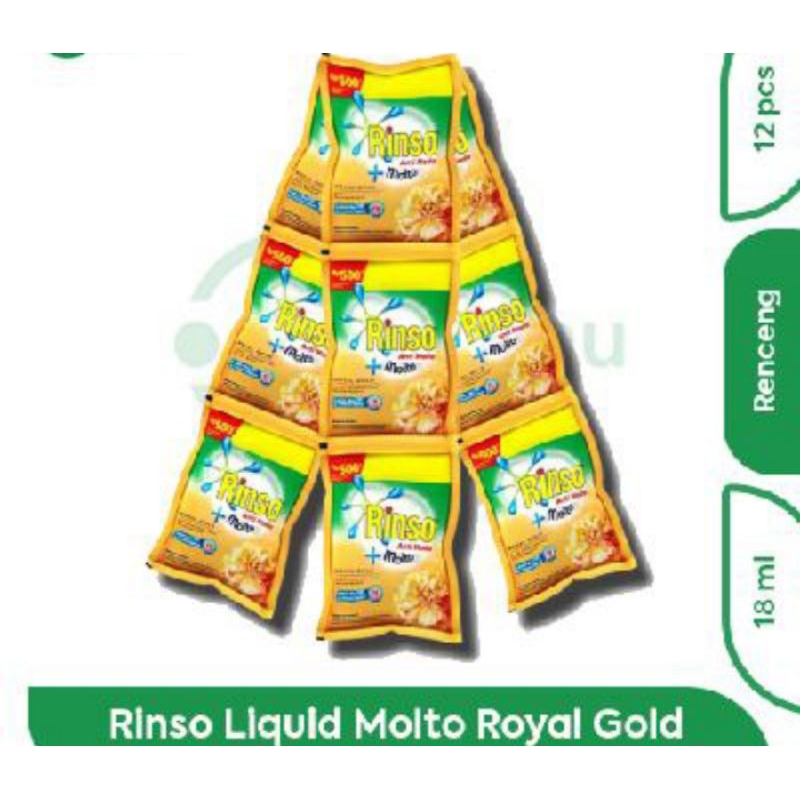 Rinso liquid molto royal gold rencengan isi 12 sachet