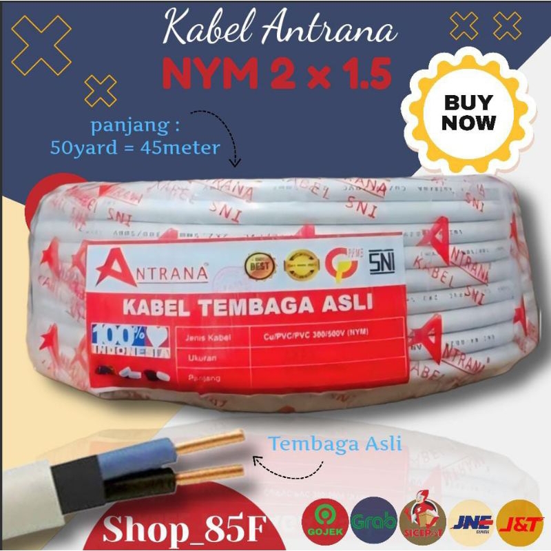 Kabel Listrik Antrana NYM 2x1.5 50Yard SNI / Kabel Listrik Culion NYM 2x1.5 50Yard SNI