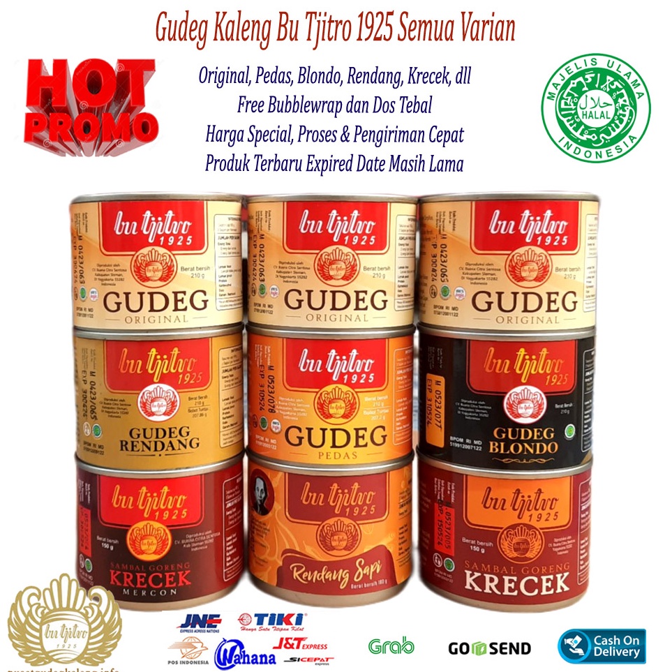 

Penawaran Terbaik PROMO GUDEG KALENG BU TJITRO ALL VARIAN ll SAMBAL KRECEK ll KRECEK MERCON ll OSENG MERCON ll RENDANG