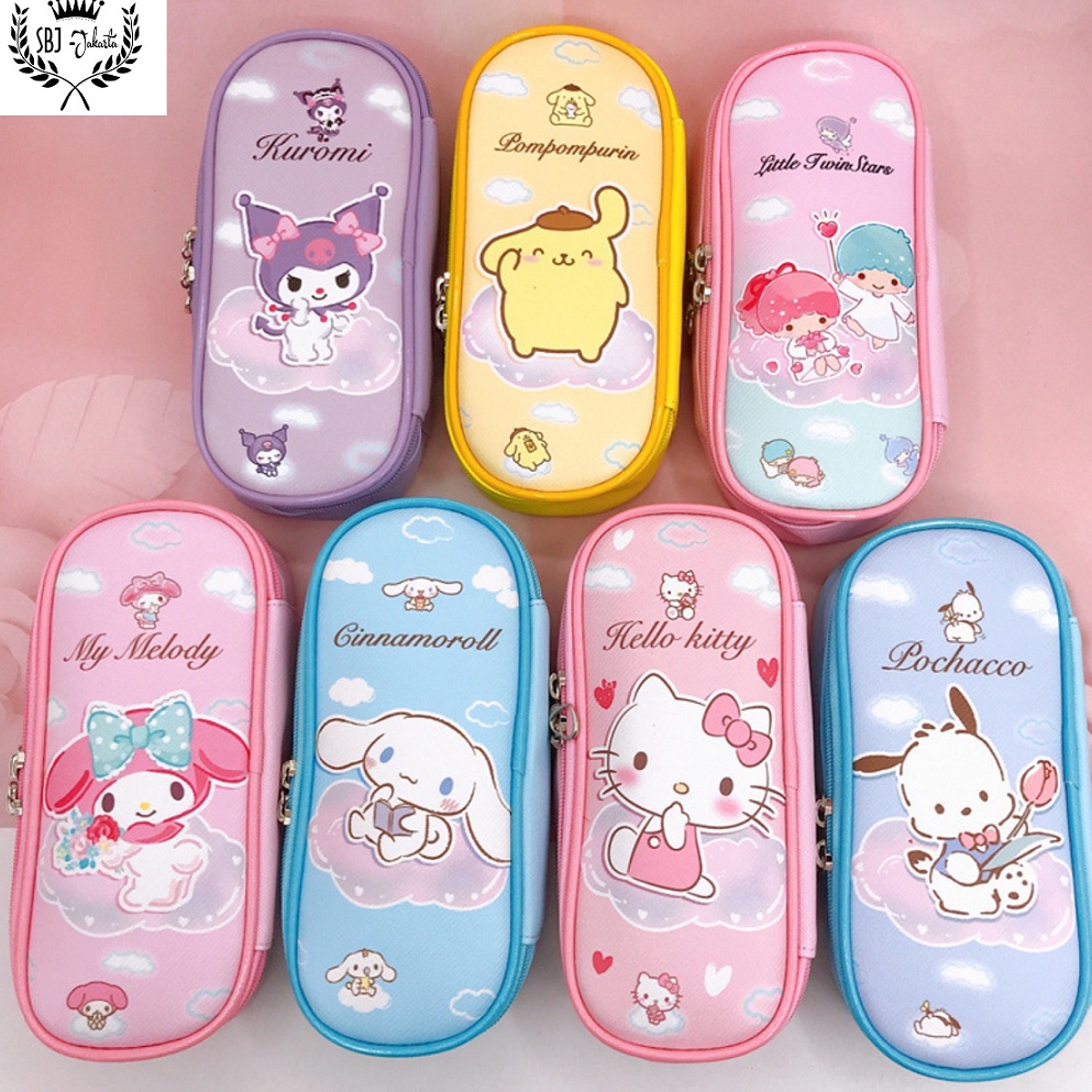 

Yuk di order Tempat Pensil Kotak Pensil karakter Sanrio kuromi melody cinnamoroll bahan TPU leather waterproof