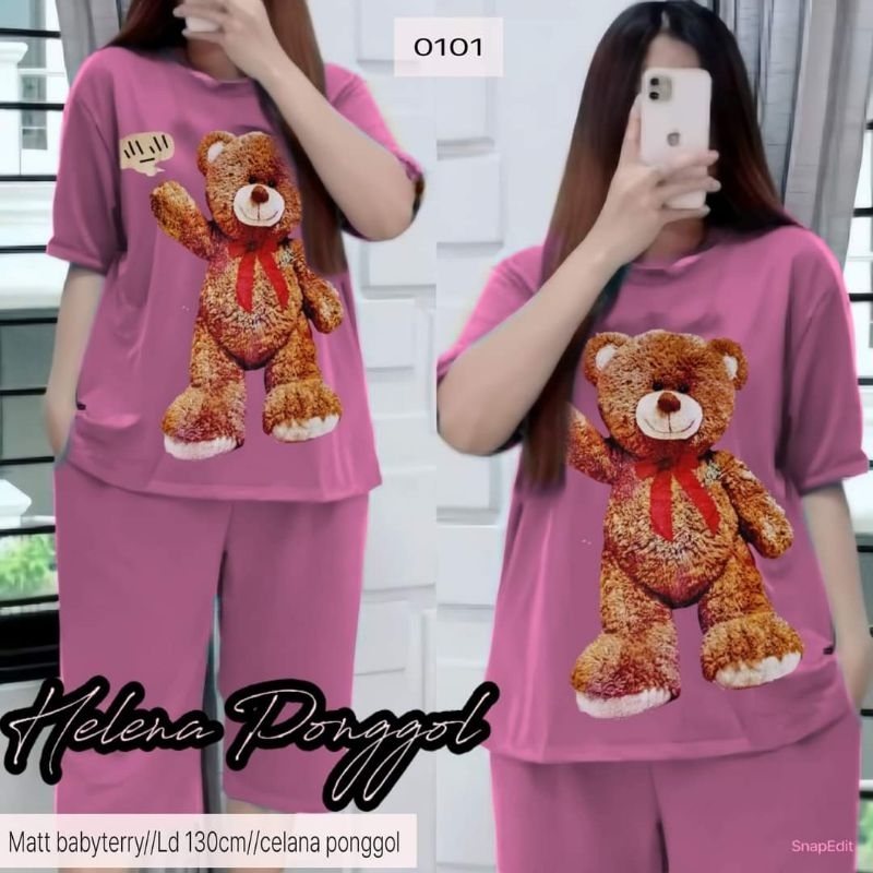 Baju Tidur Imut Motif Boneka setelan baby doll